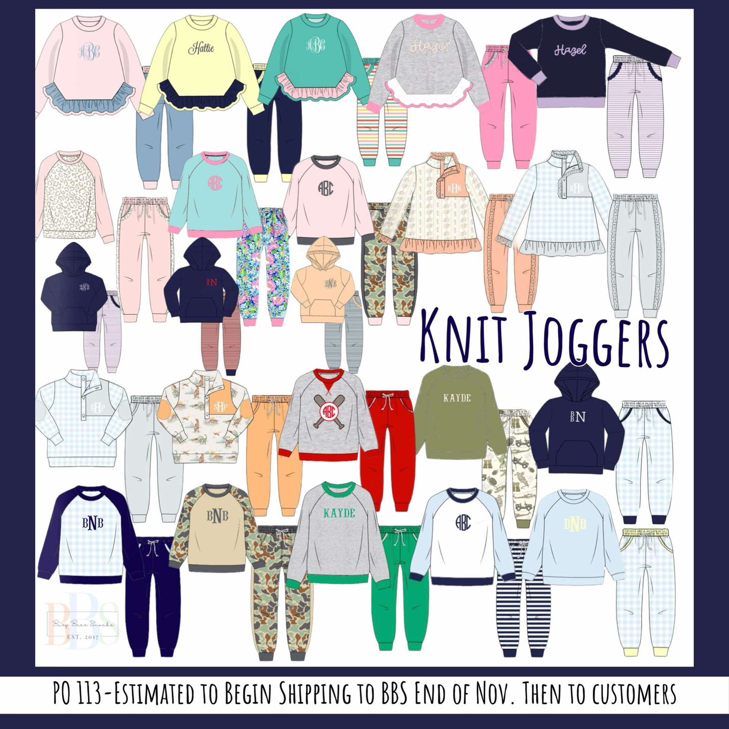 RTS: Knit Jogger Sets- Girls Lani Lou