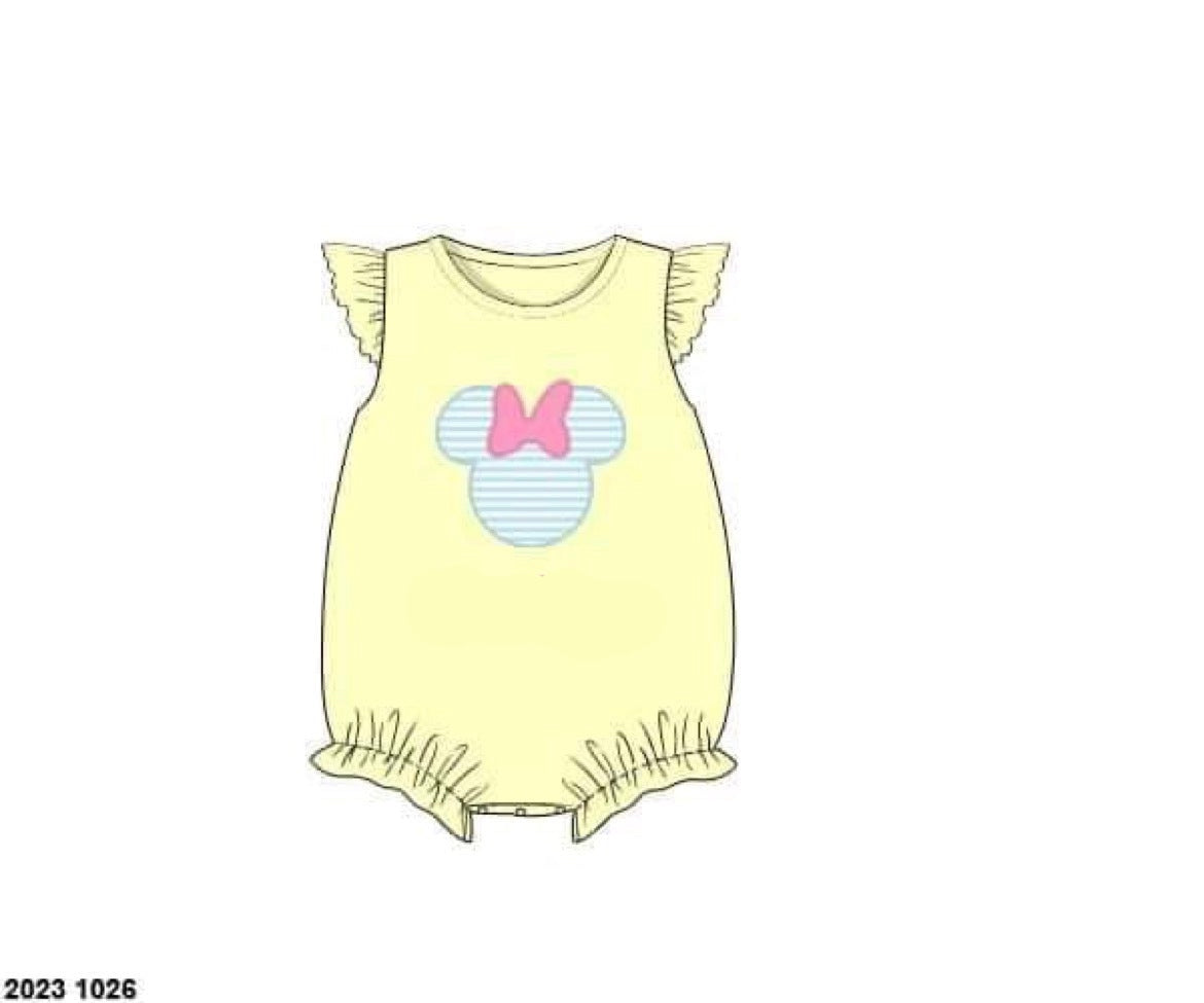 RTS: Spring Mouse- Girls Knit Bubble (No Monogram)