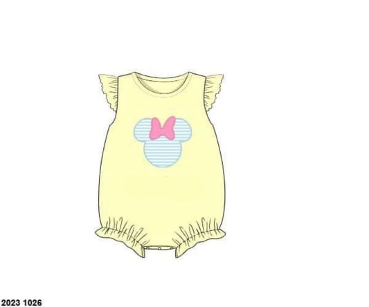 RTS: Spring Mouse- Girls Knit Bubble (No Monogram)