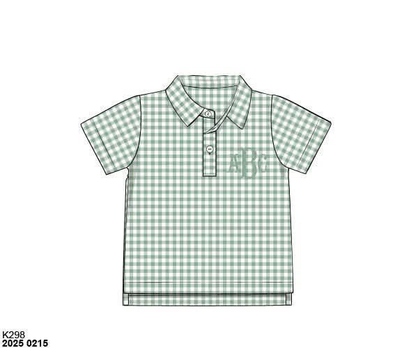 Pre Order 146: Basic Tees- Boys Feldspar Gingham Knit Polo