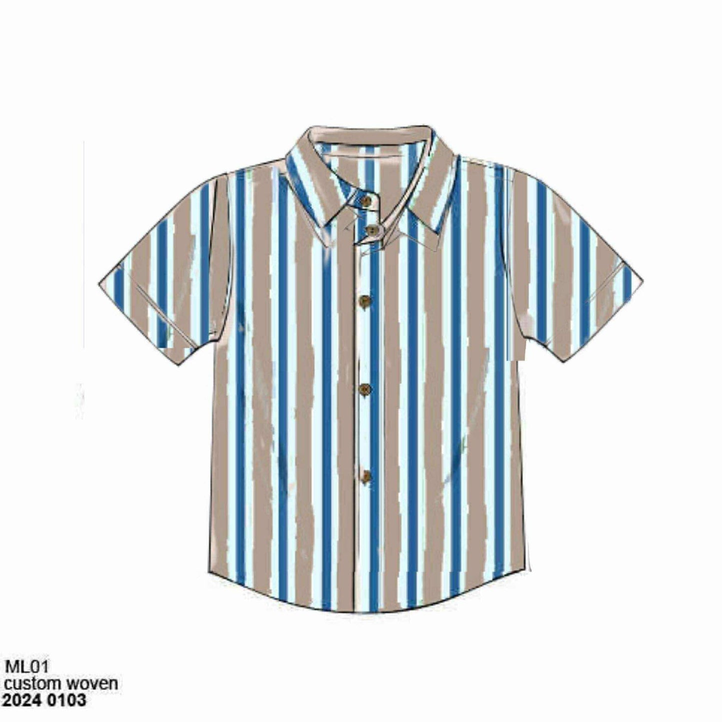 Pre Order 136: Driftwood- Dad/Mini Woven Button Up Shirt