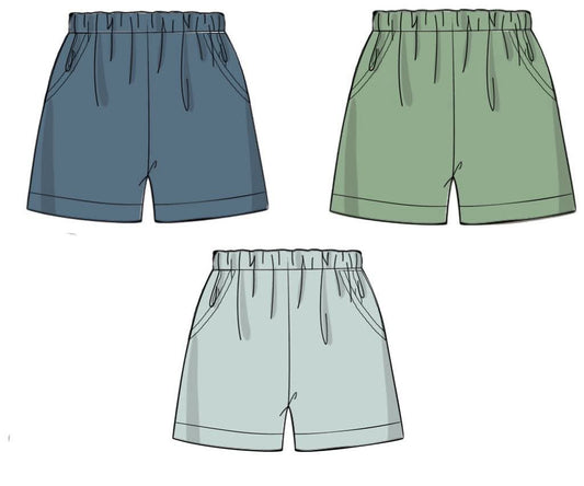 Pre Order 149: Boys Knit Bottoms- 3pc Traditional Short Pack (Stone, Feldspar, Sage)