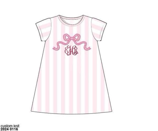 RTS: Azure Bow & Pastel Stripes- Girls “EHR”
