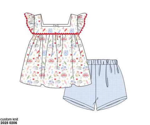 RTS: Meet the Teacher- Girls Woven Shortie Set