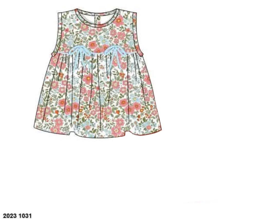 Pre Order 146: Basic Tees- Gradie Floral Tie Knit Shirt