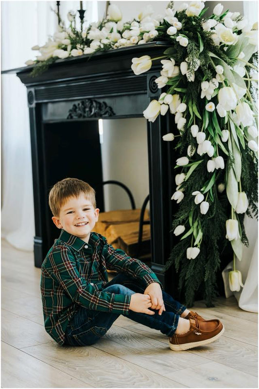 RTS: Clossman Christmas- Dad/Mini Woven Button Up Shirt