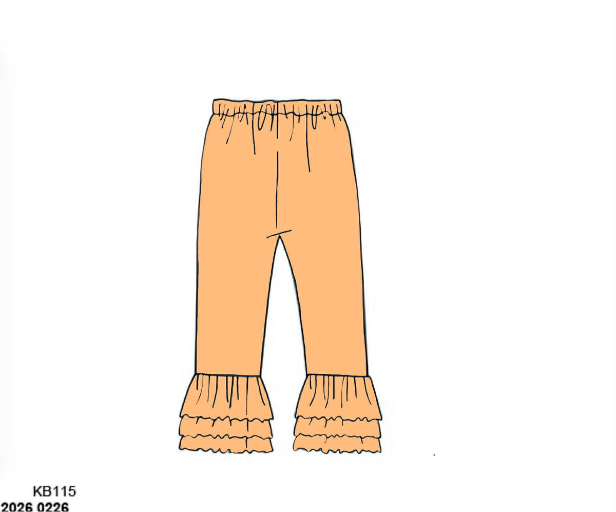 RTS: Mix & Match Bottoms- Girls Sherbet Orange Knit Leggings