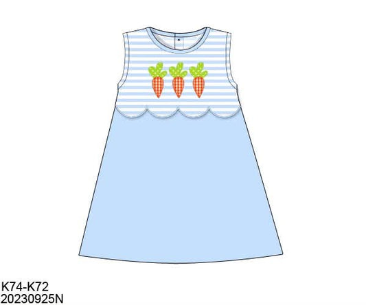 Special Pricing 2.0: Gingham Carrots- Girls Appliqué Knit Dress