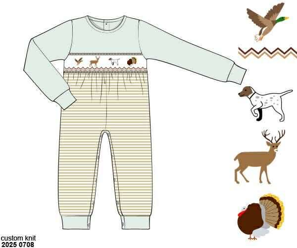 RTS: Fawn & Feathers- Boys Knit Romper