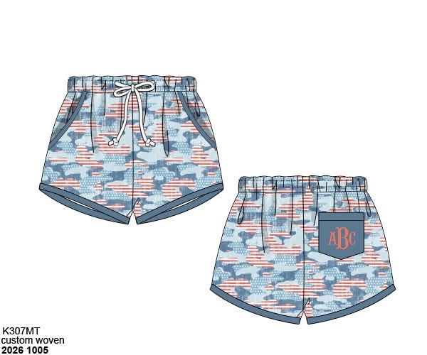 Camo Craze Flash Presale: Swim- Dad/Mini Woven Merica Shorties
