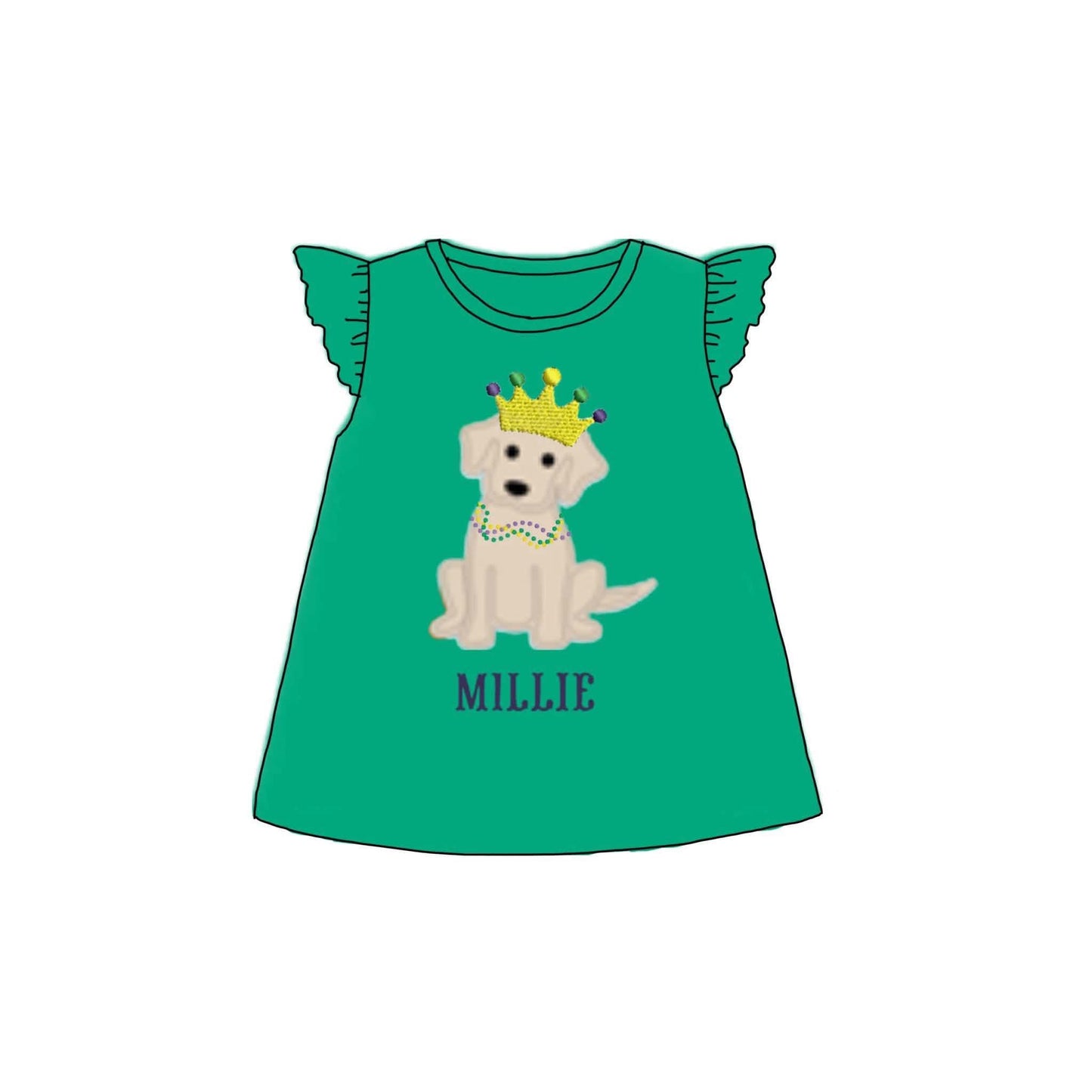 Pre Order 146: Mardi Party- Girls Hank Appliqué Knit Shirt
