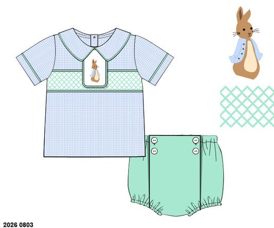 Special Pricing 2.0: Peter Rabbit- Boys Smocked Woven Diaper Set