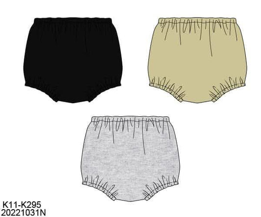 Pre Order 149: Boys Knit Bottoms- 3pc Diaper Cover Pack (Black, Khaki, Gray)