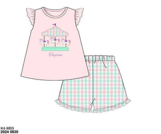 RTS: Right Round- Girls Woven Short Set “ Taytum”