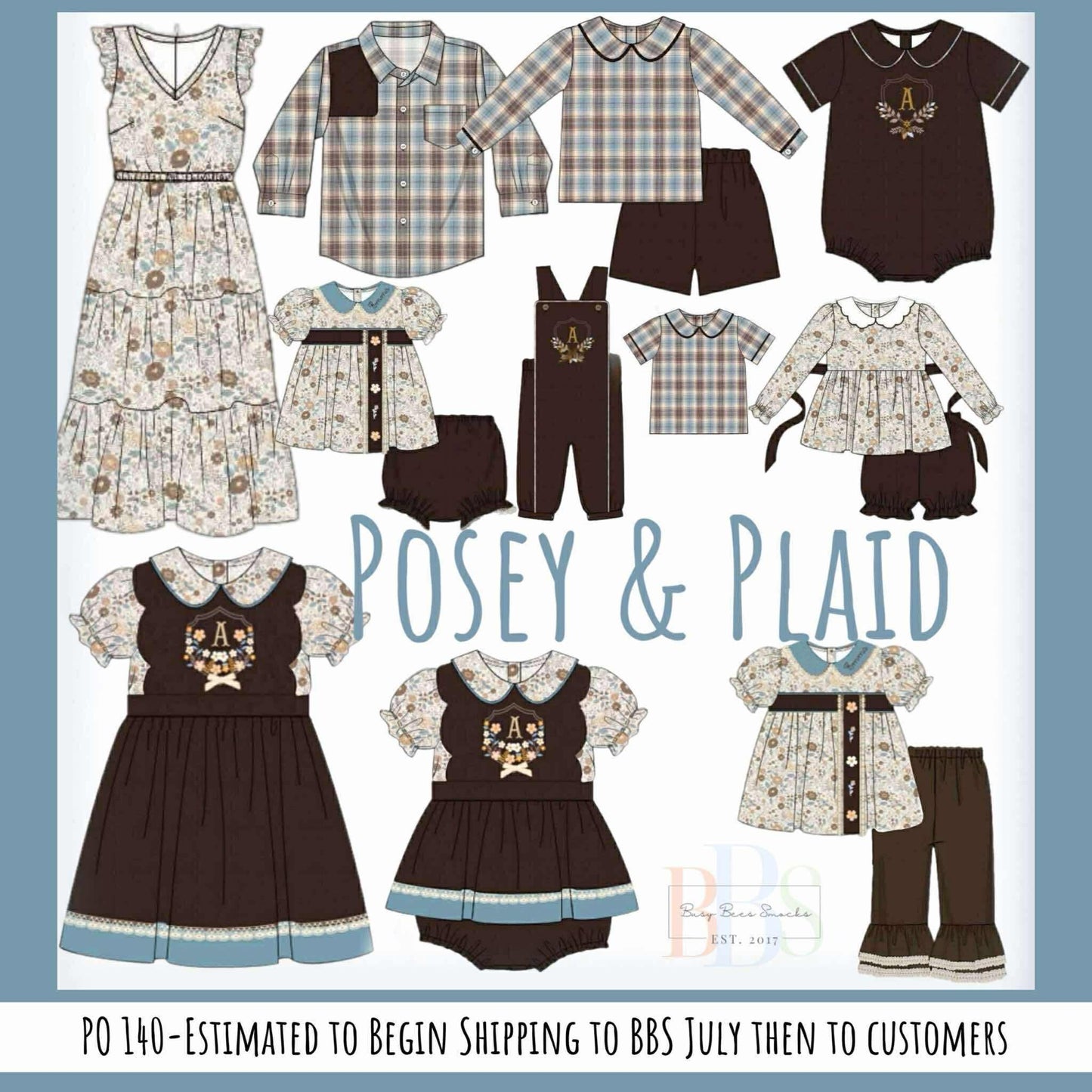Pre Order 140: Posey & Plaid- Boys 2pc Corduroy Longall