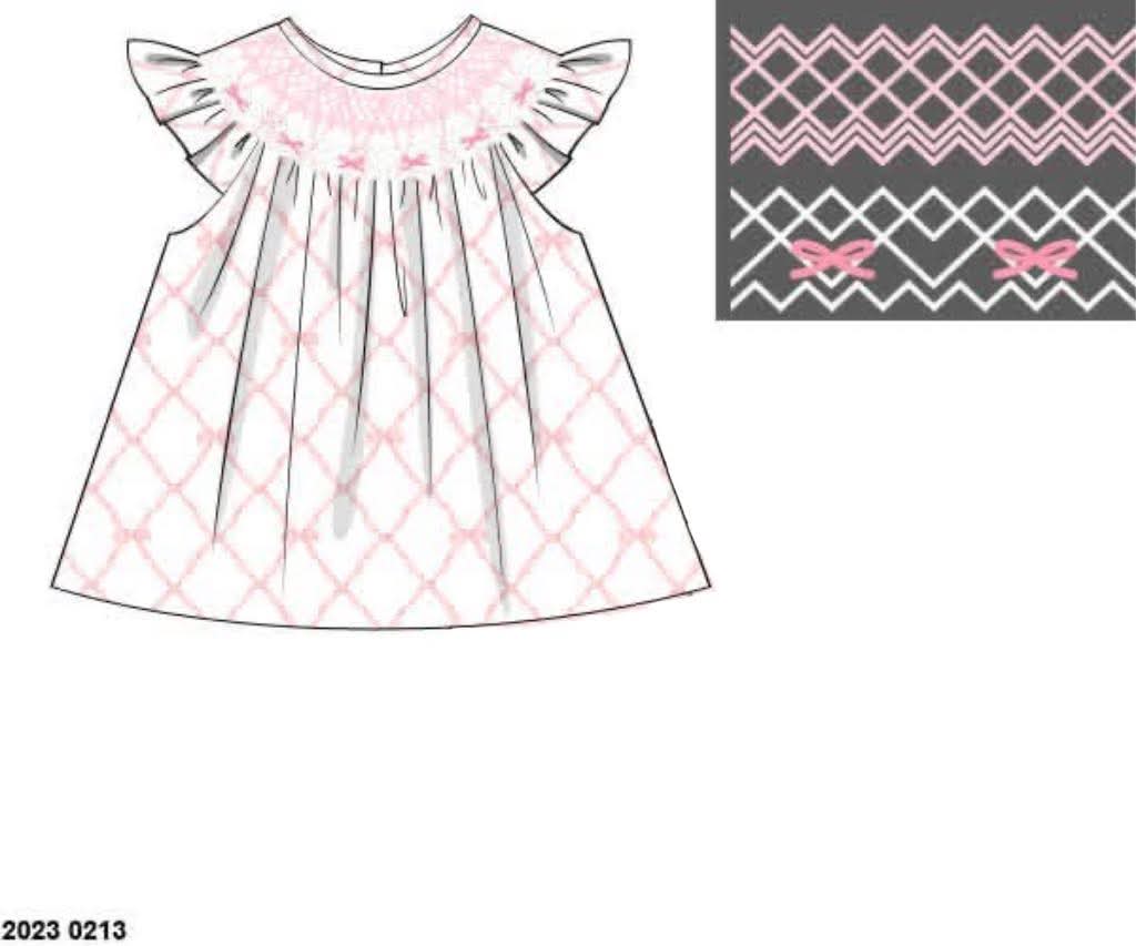 Pre Order 146: Girls Only- Ella Beau Geo Smocked Knit Shirt