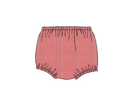 Pre Order 140: Boys Mix & Match- Red Gingham Woven Diaper Cover