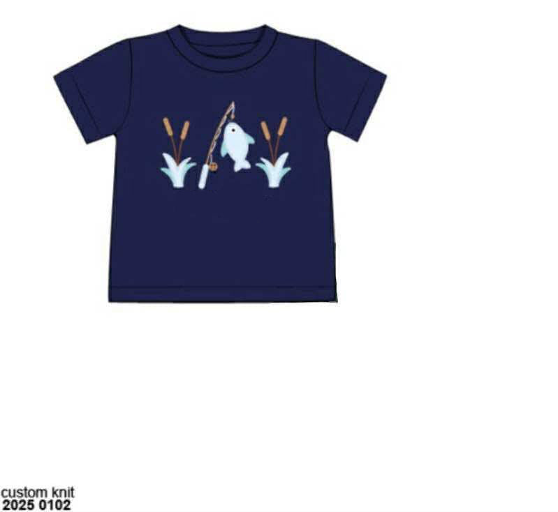 RTS: For the Boys- Fishing Appliqué Shirt