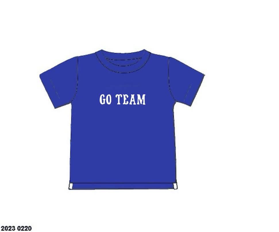 Pre Order 146: Basic Tees- Boys Royal Blue French Knot Knit Shirt