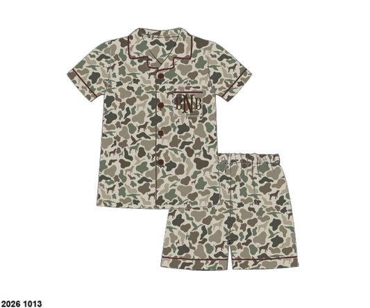 Camo Craze Flash Presale: Lounge- Boys Hide & Seek Bamboo Button Up Lounge Set