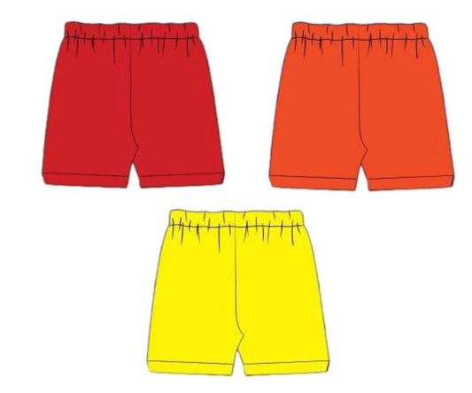 Pre Order 149: Girls Knit Bottoms- 3pc Biker Short Pack (Red, Orange, Yellow)