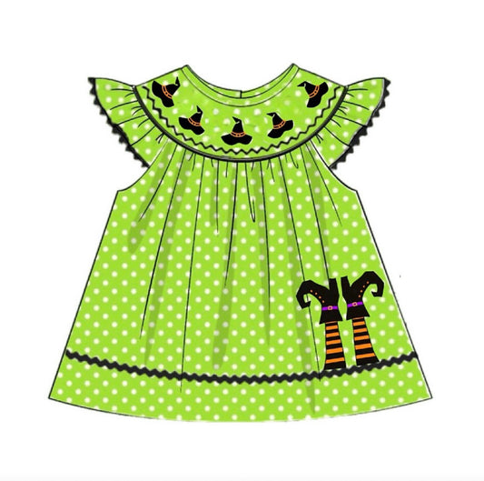 RTS: Halloween Name Smocks- Witch Girls Shirt