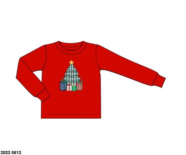 RTS: Christmas Shirt Only- Boys Tree & Present Shirt