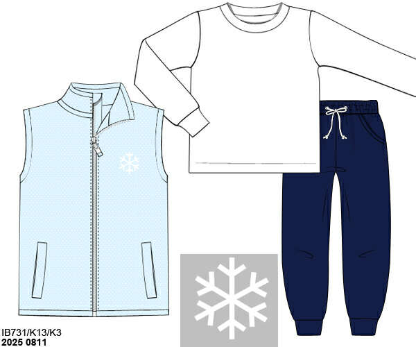 RTS: Let It Snow- Boys 3pc Vest Set