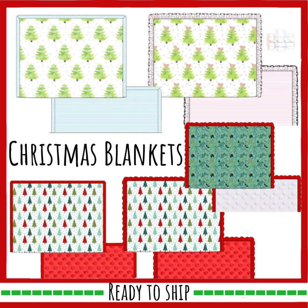 *CHRISTMAS RTS: Colorful Trees-  Minky Blanket