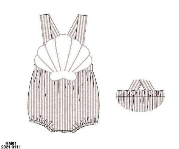 Pre Order 136: Seashells- Boys Woven Sunsuit
