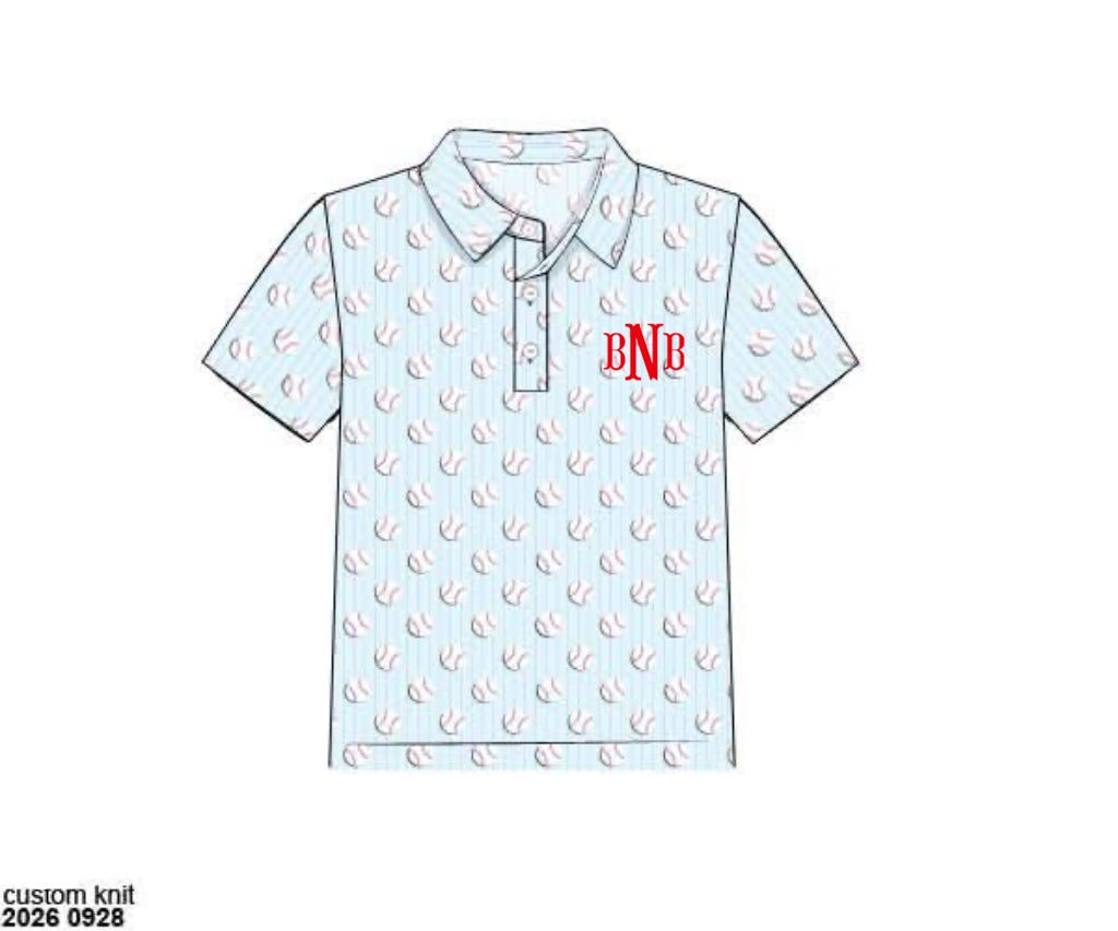 Pre Order 151: Athletic Sets & Polos- Boys Baseball Polo