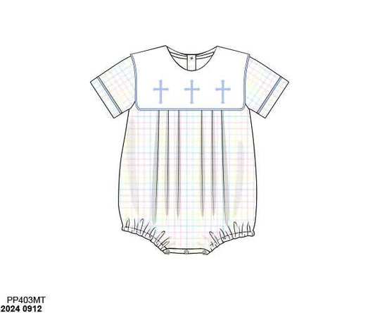 Special Pricing 2.0: Pink & Blue Crosses- Boys Woven Bubble