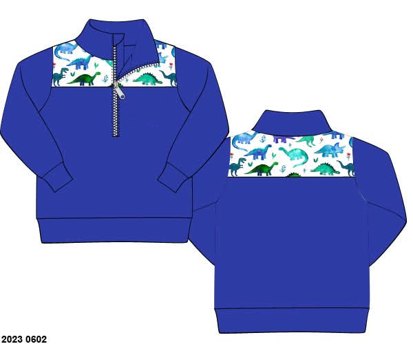 RTS: Watercolor Dinos- Boys Knit Pullover