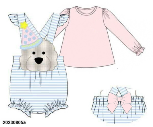 RTS: Doodle Party- Girls Knit 2pc Bubble