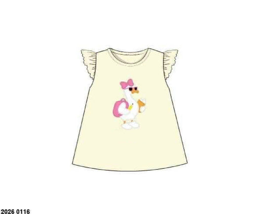 RTS: BTS Shirt Only- Girls Goose Appliqué Knit Shirt