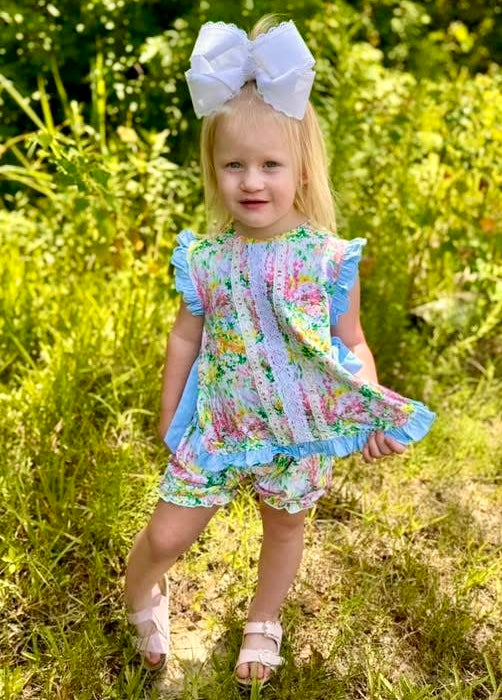 RTS: Calloway Cove- Girls Knit Bubble Short Set
