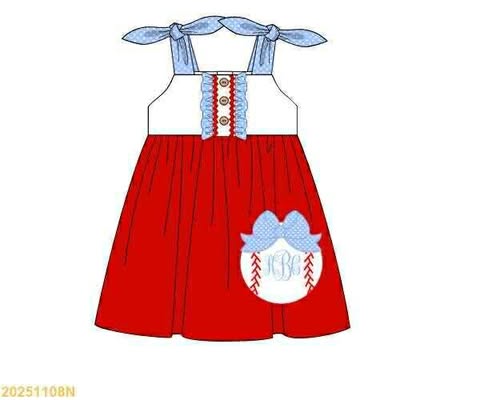 Pre Order 136: Baseball- Girls Dress