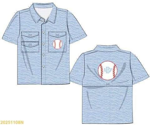 Pre Order 136: Baseball- Boys Woven Shirt