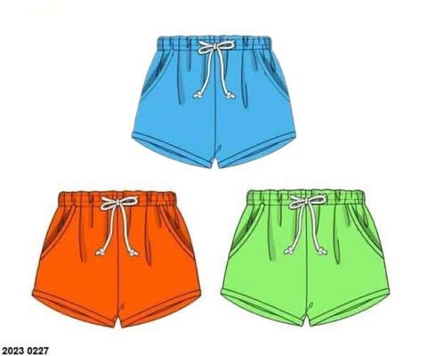 RTS: 3pc Bottom Packs- Boys Lime, Orange, and Aqua Shortie Shorts