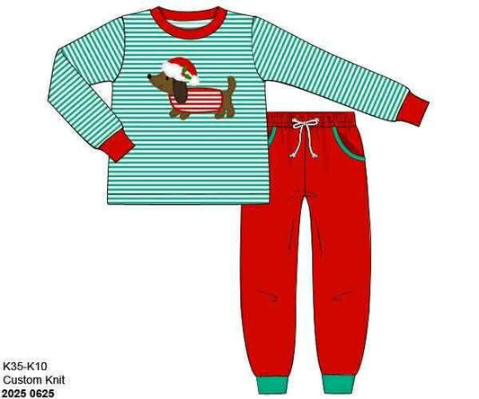 RTS: Feliz NaviDog- Boys Knit Jogger Set