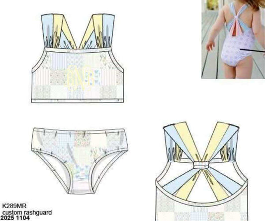 Pre Order 136: Meadow Lane- Girls Rashguard 2pc Swimsuit