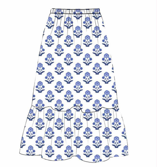 Pre Order 136: Dollop of Navy- Mom/Mini Maxi Woven Skirt