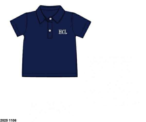 Pre Order 136: Dollop of Navy- Boys Knit Polo