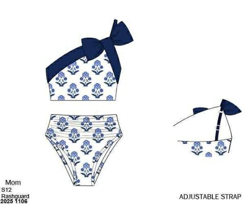 Pre Order 136: Dollop of Navy- Mom Rashguard 2pc Swimsuit