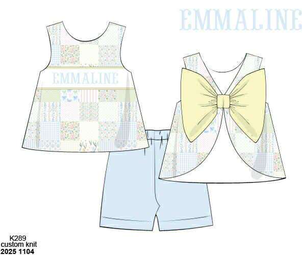 Pre Order 136: Meadow Lane- Girls Knit Name Smock Short Set