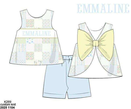 Pre Order 136: Meadow Lane- Girls Knit Name Smock Short Set