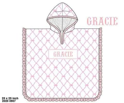 Pre Order 136: Ella Beau- Girls Pink Hooded Name Smock Coverup