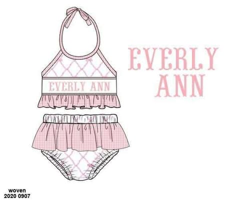 Pre Order 136: Ella Beau- Girls Name Smock Rash Guard 2pc Swim