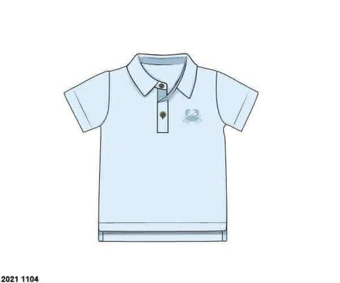 Pre Order 136: Blue Crab- Boys Knit Polo