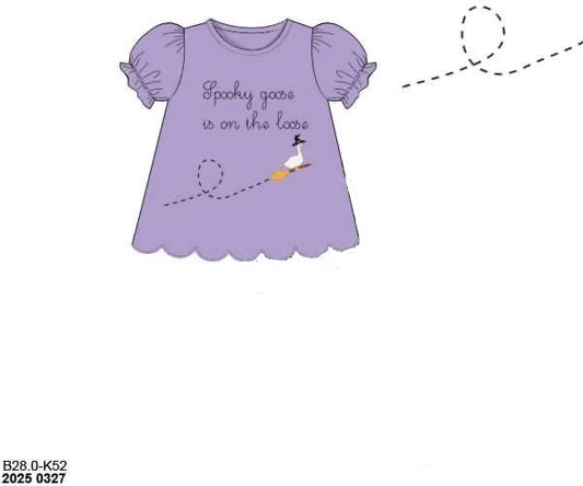 RTS: Halloween Shirt Only- Girls Spooky Goose
